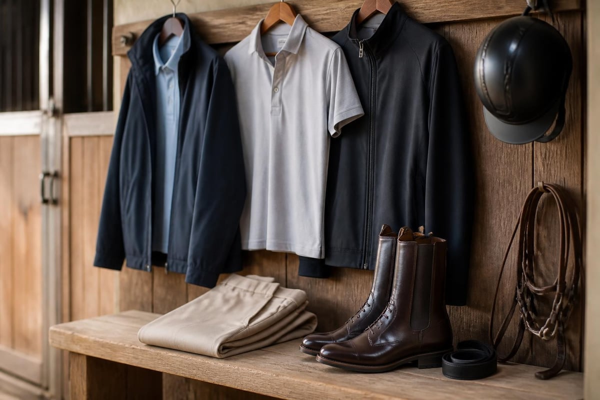 Essential components of men's casual riding wardrobe