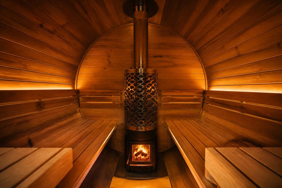 Barrel sauna heat circulation