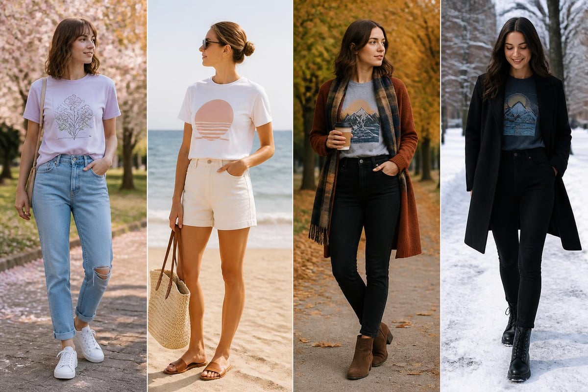 Seasonal graphic tee styling