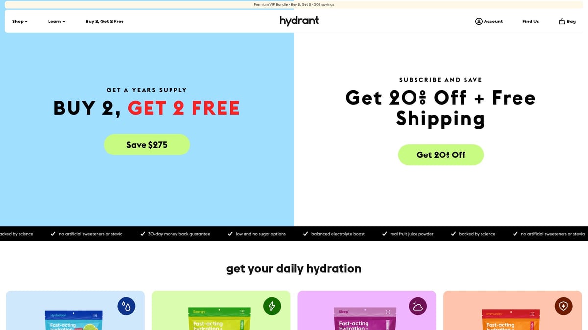 7 Best Low Sugar Hydration Drink Choices for 2026 - Hydrant Rapid Hydration Mix