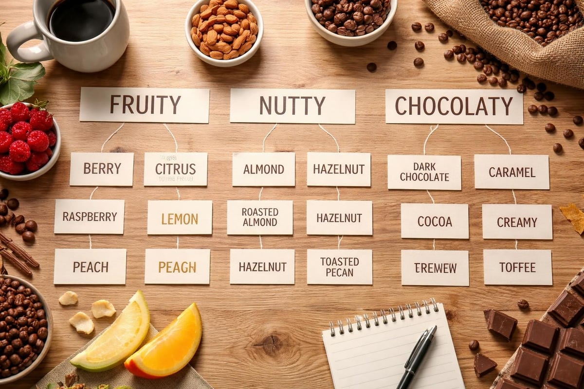 Coffee flavor wheel