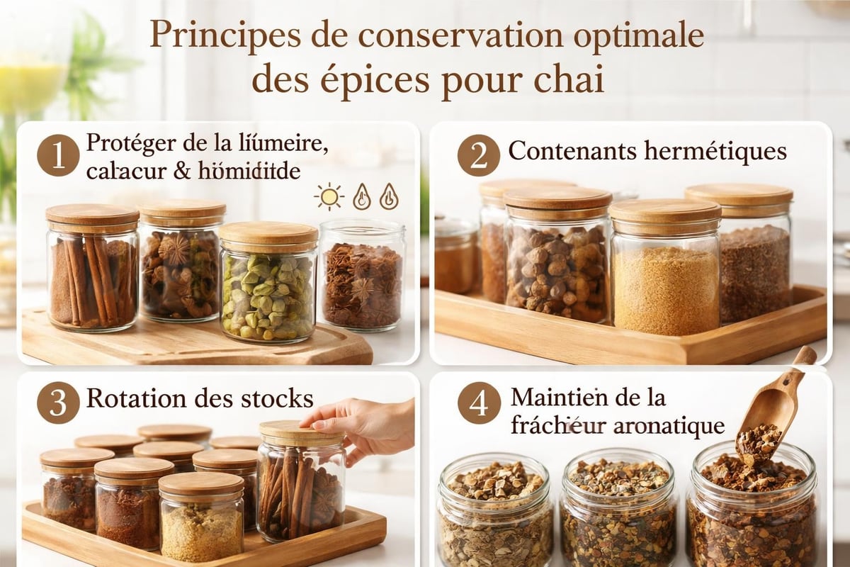 Conservation épices chai