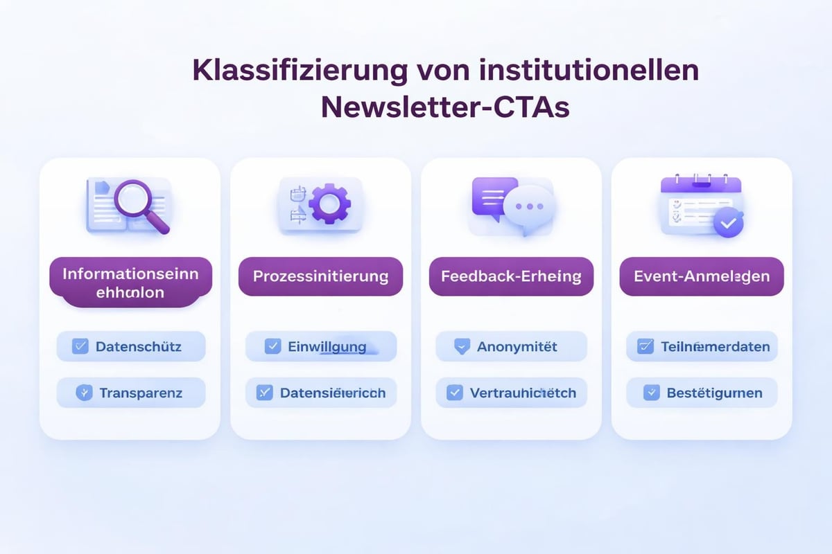 Vier CTA-Kategorien für Newsletter
