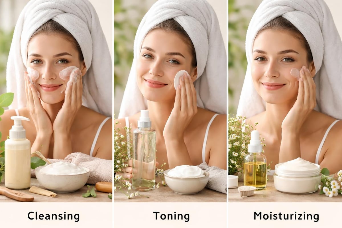 Gentle skincare routine steps