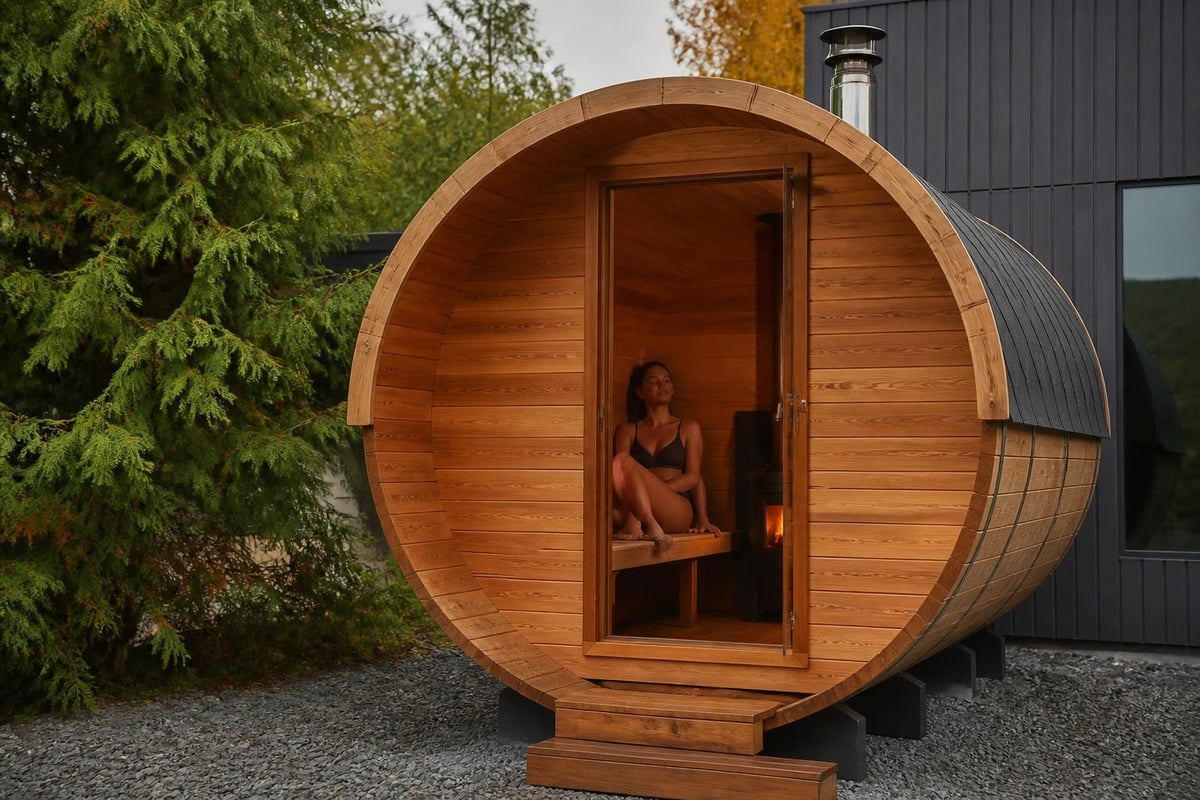 Barrel sauna heat circulation