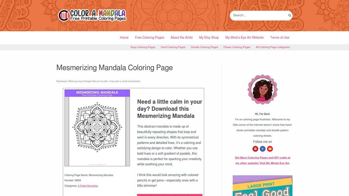 10 Best Free Mandala Coloring Pages to Print in 2025 - Mesmerizing Mandala Coloring Page