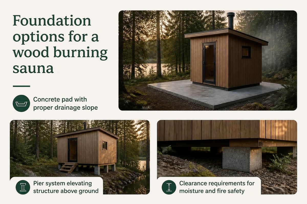 Outdoor sauna foundation