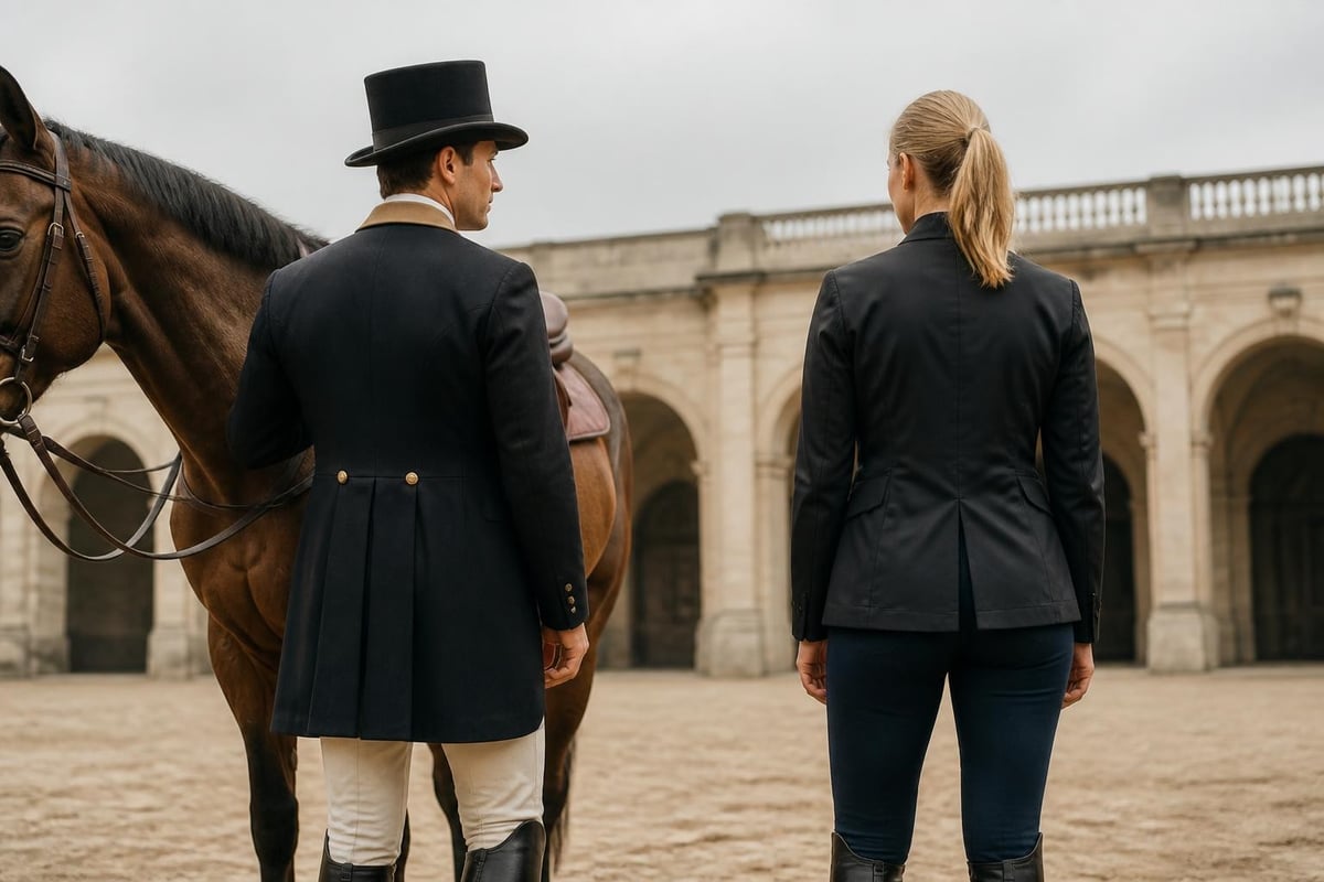 Traditional riding coat design features