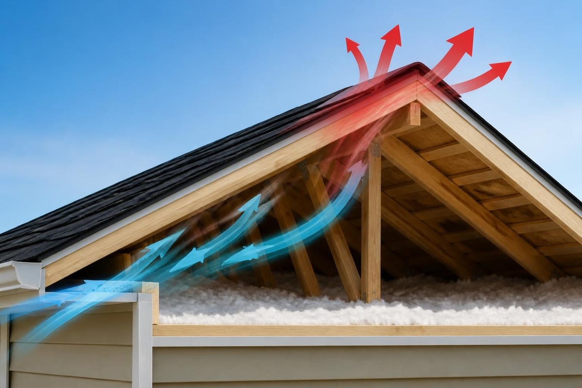 Roof ventilation airflow