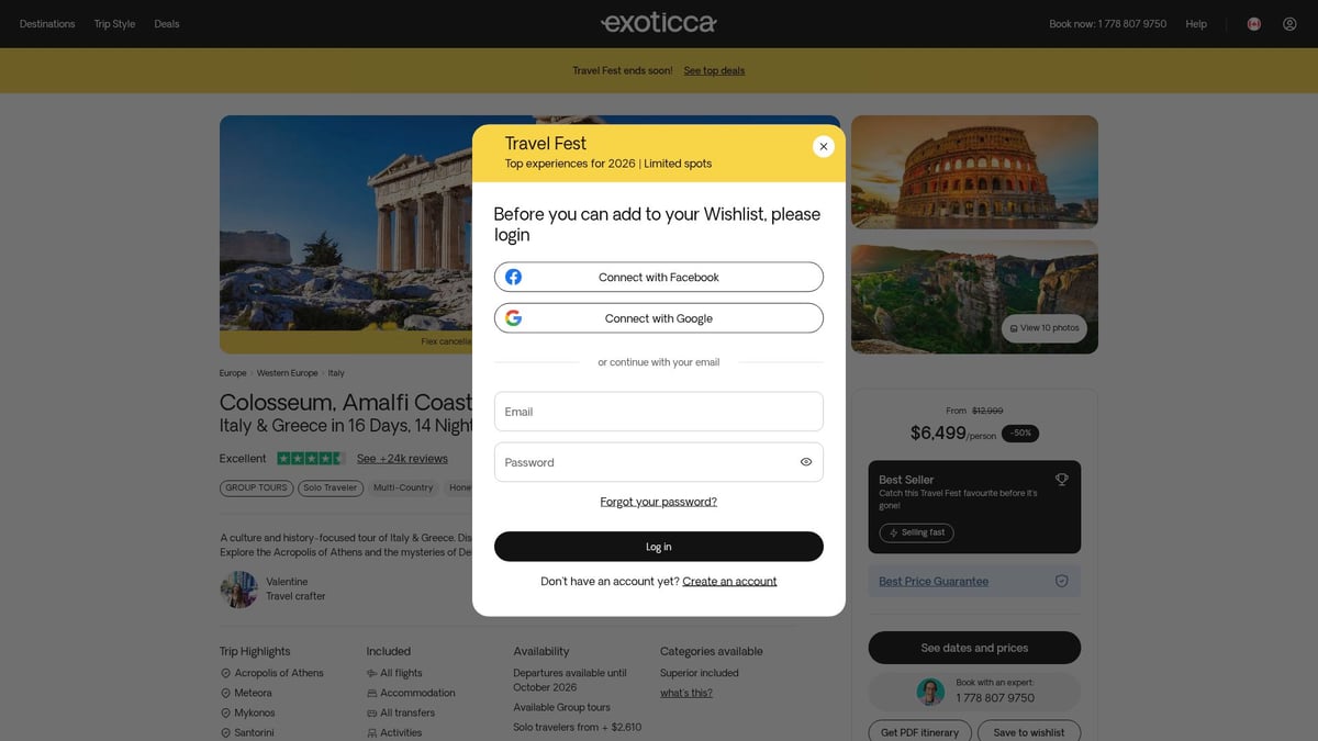 7 Best Greece Vacation Packages All Inclusive for 2026 - Colosseum, Amalfi Coast & Greek Odyssey – Exoticca