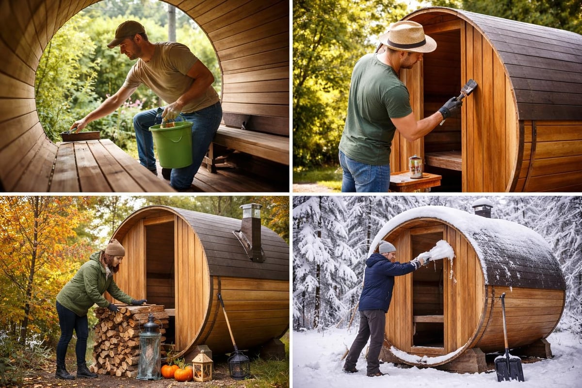 Barrel sauna maintenance calendar