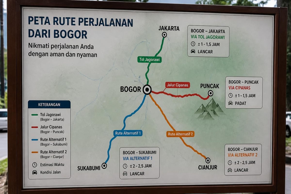 Bogor travel routes map