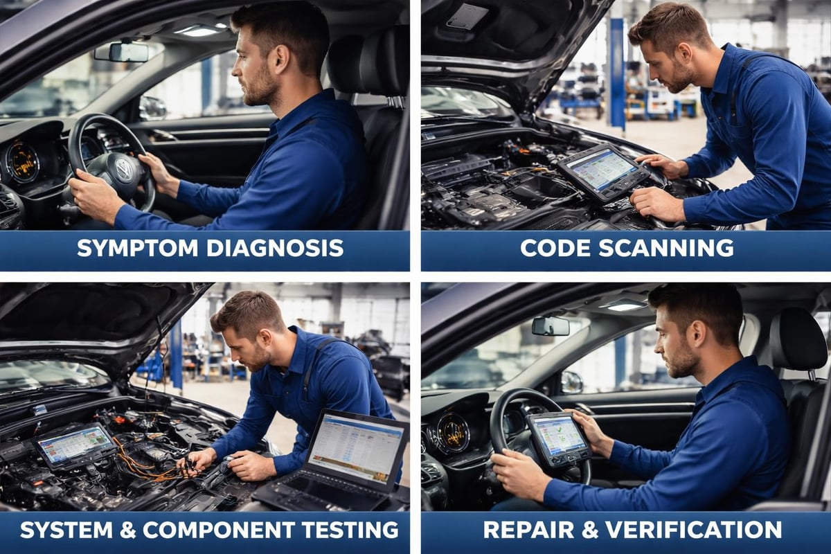 VW diagnostic process flowchart