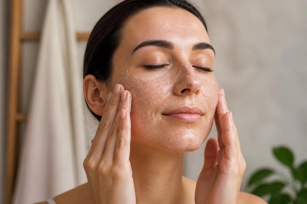 Facial scrub application technique