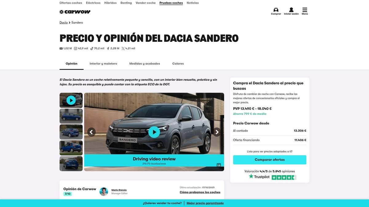 8 Дешёвых Новых Автомобилей, Которые Удивят в 2026 Году - Dacia Sandero 2026