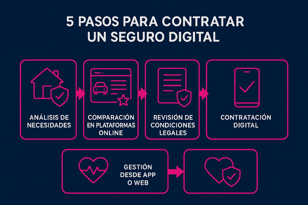 Seguros Digital: Guía Esencial para 2026 4 Cómo contratar un seguro digital paso a paso