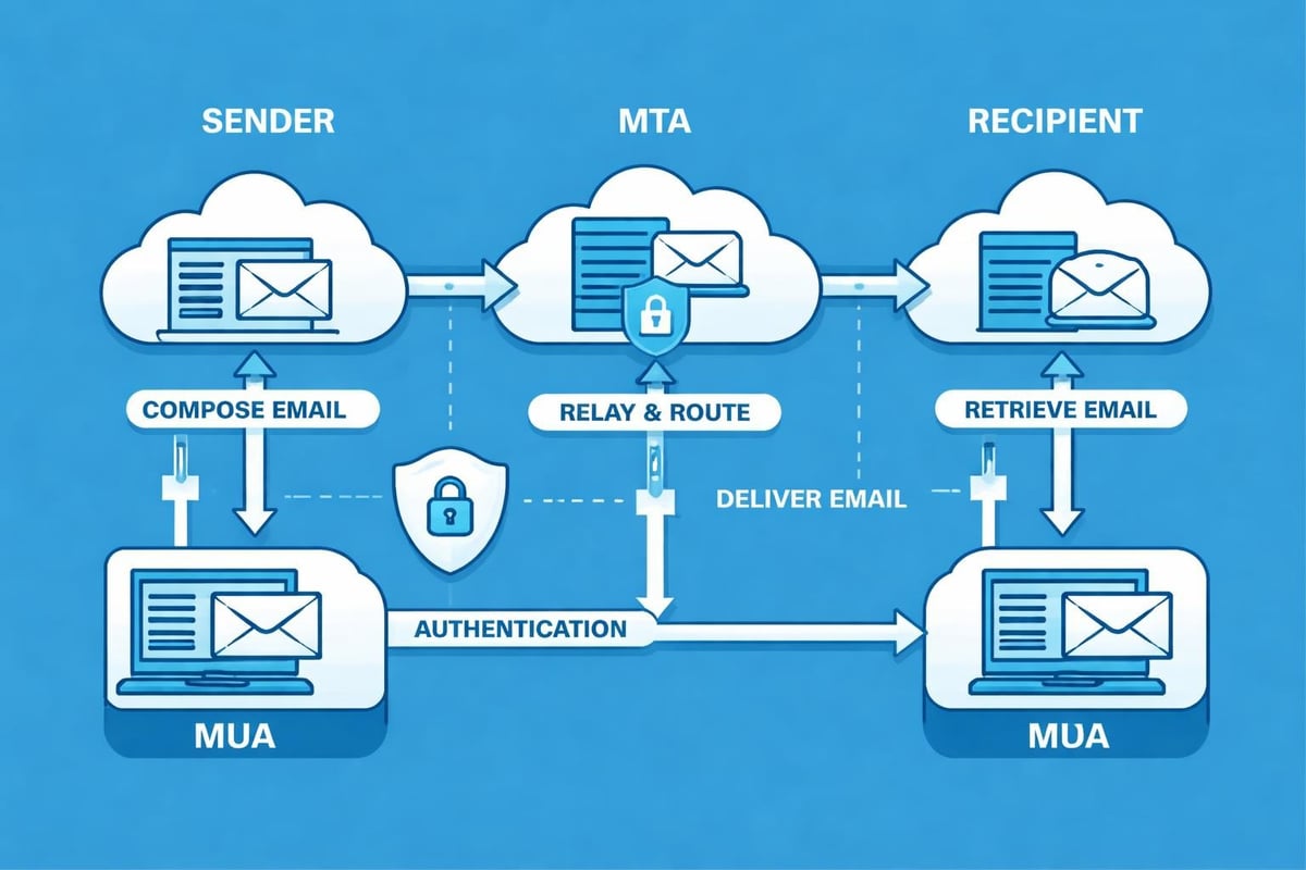 Email system component workflow