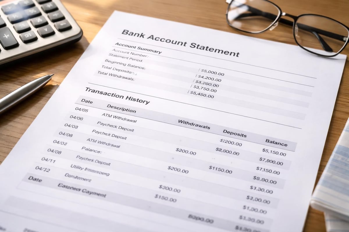 Bank statement components