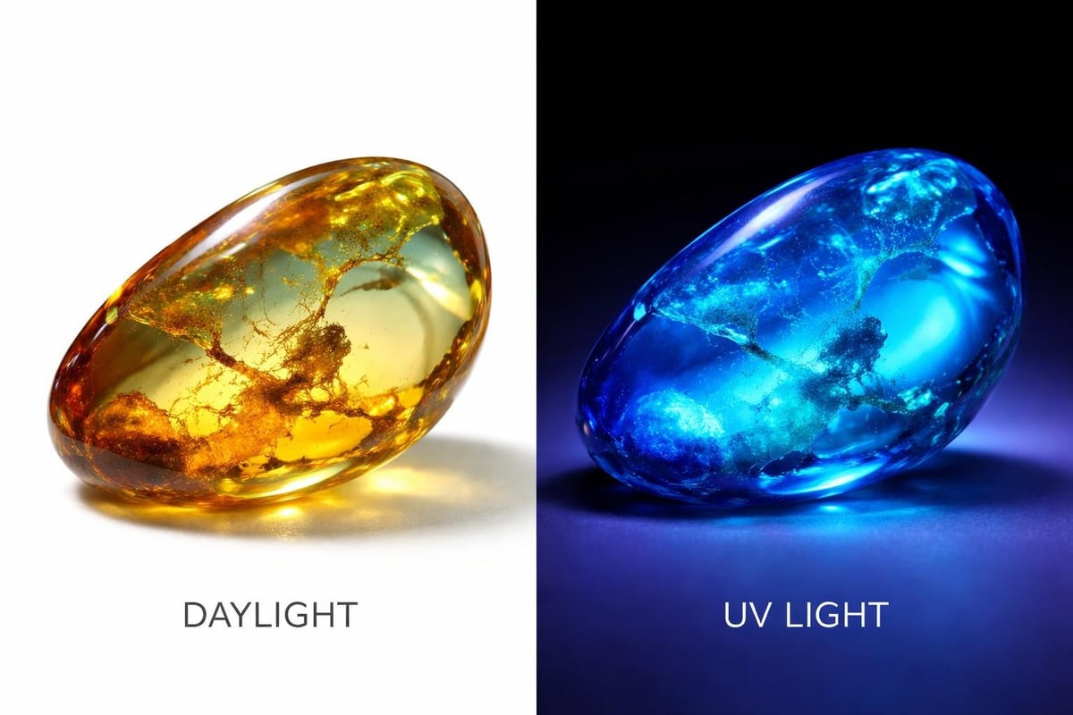 Blue Amber fluorescence