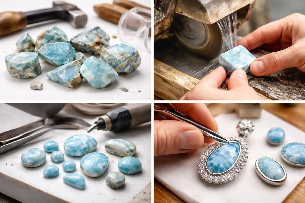 Larimar jewelry craftsmanship