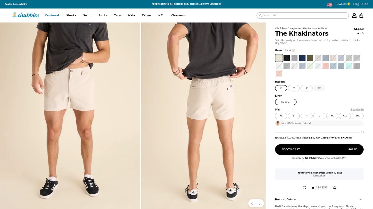 8 Best Swim Trunks for Men to Rock in 2025 - Chubbies The Khakinators Everywear Performance Short