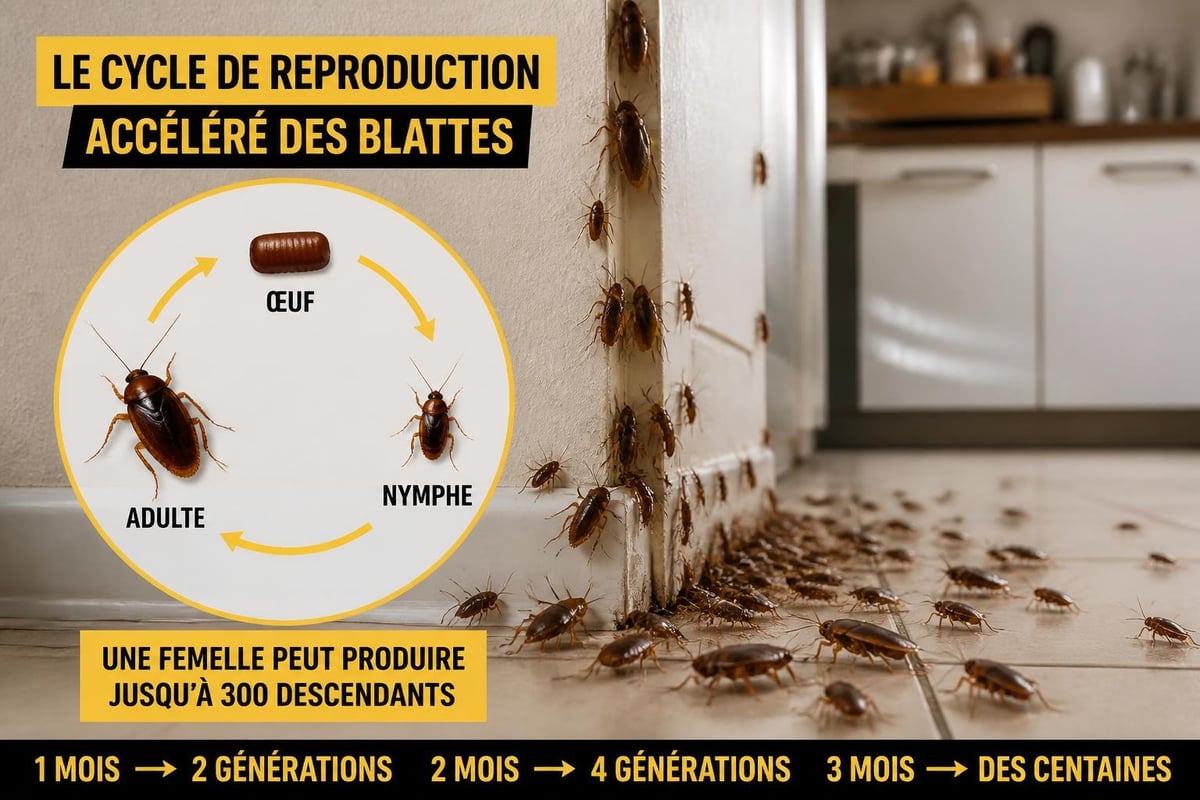 Cycle de reproduction des cafards