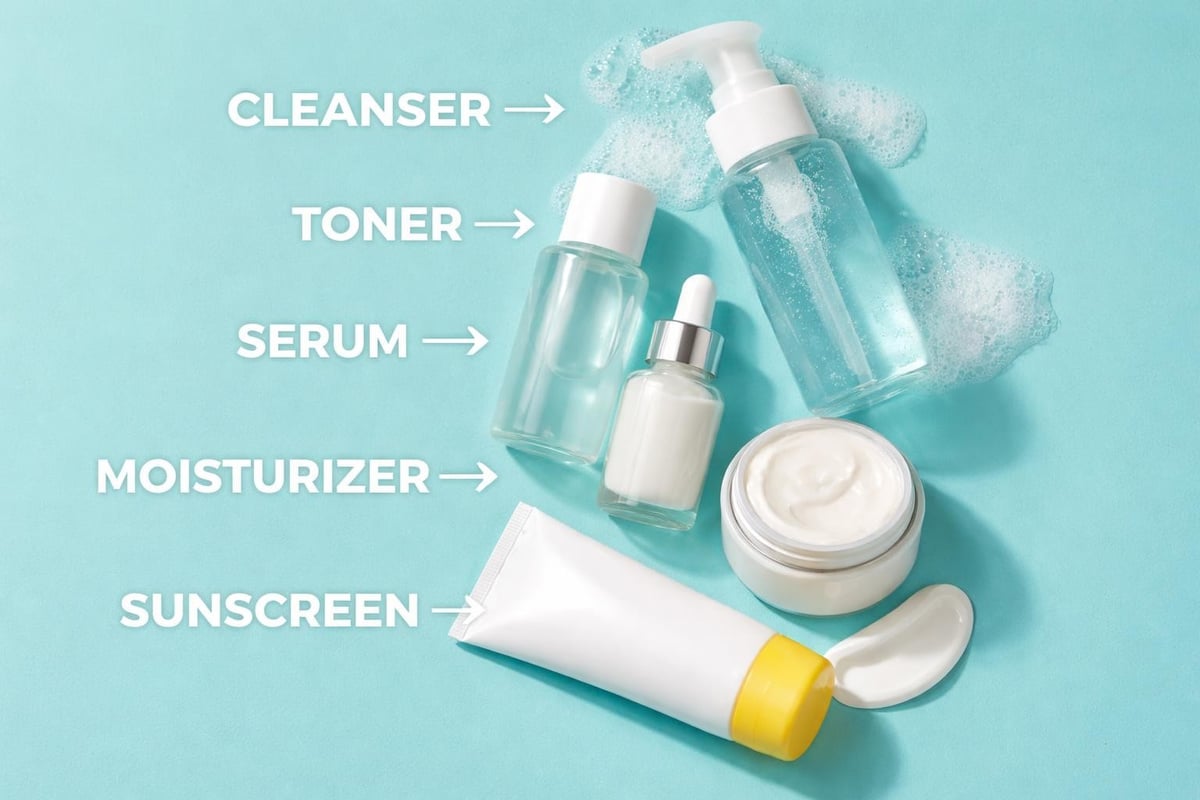 Skincare routine steps