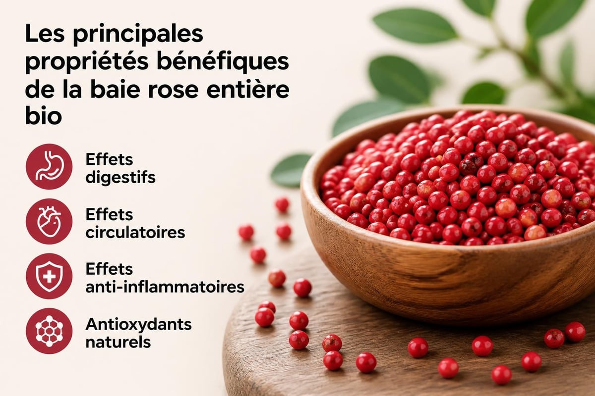 Bienfaits de la baie rose bio