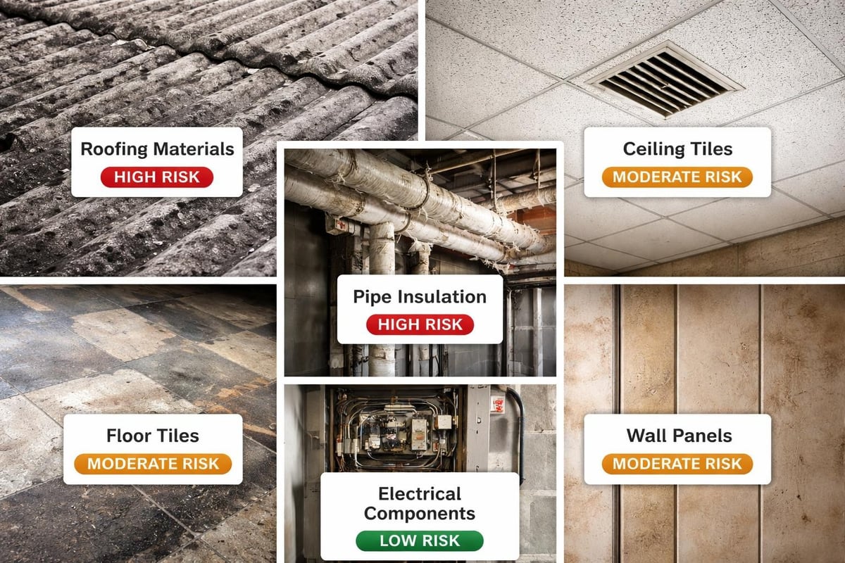 Common asbestos locations in buildings