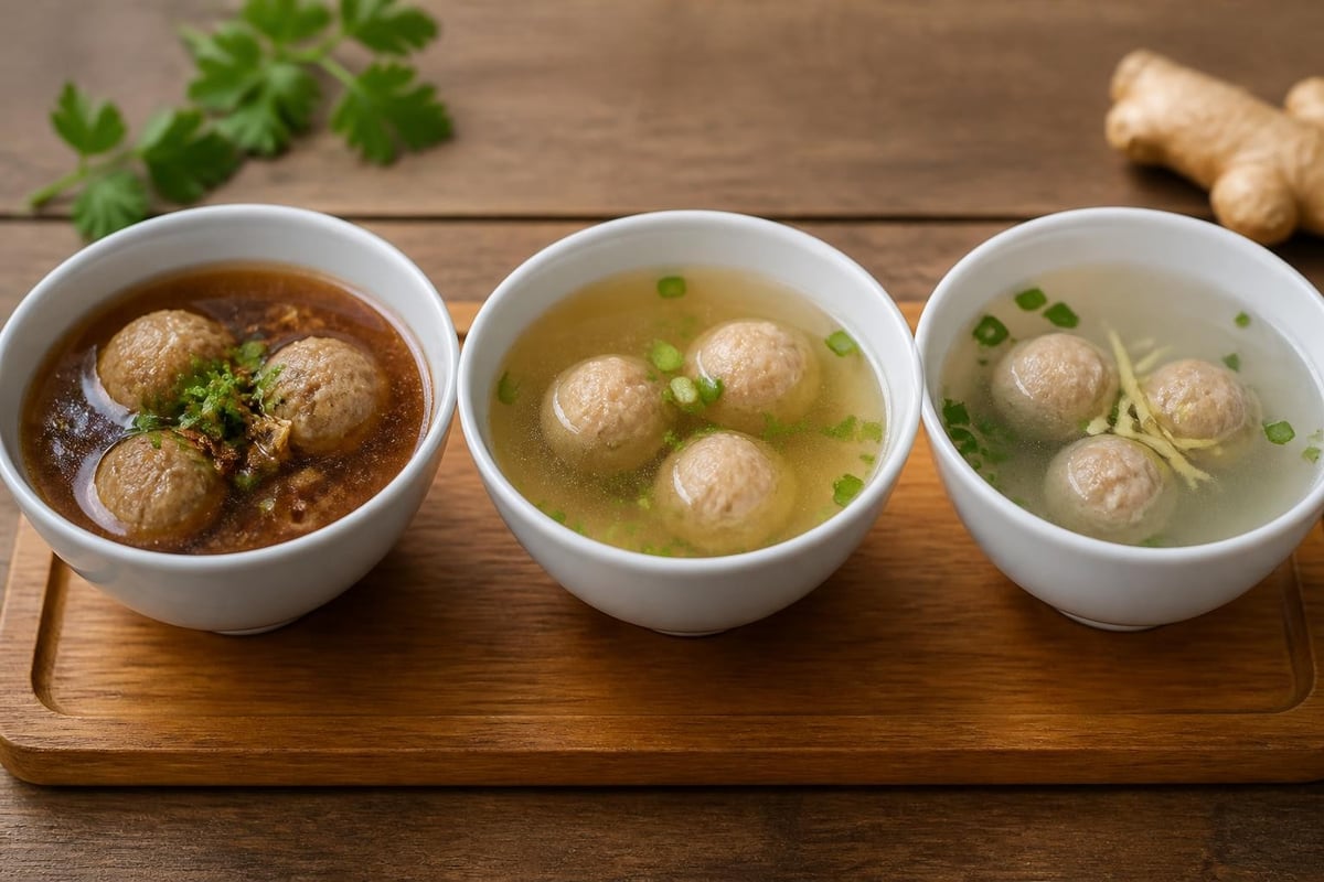 Tiga variasi kuah bakso