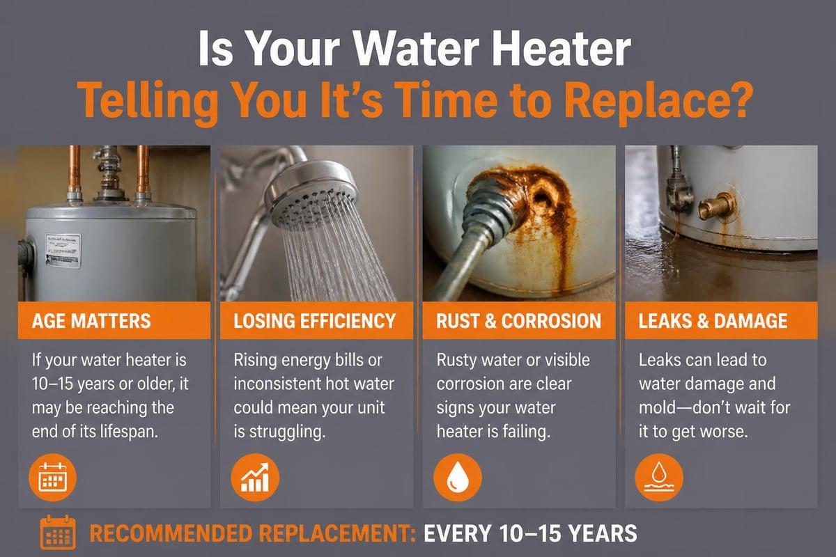 Water heater warning signs and replacement timeline