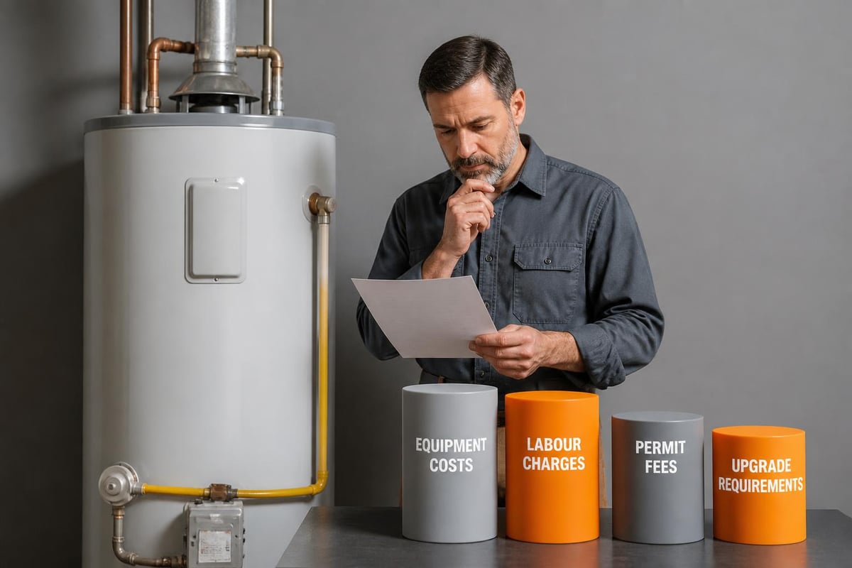 Water heater installation cost components