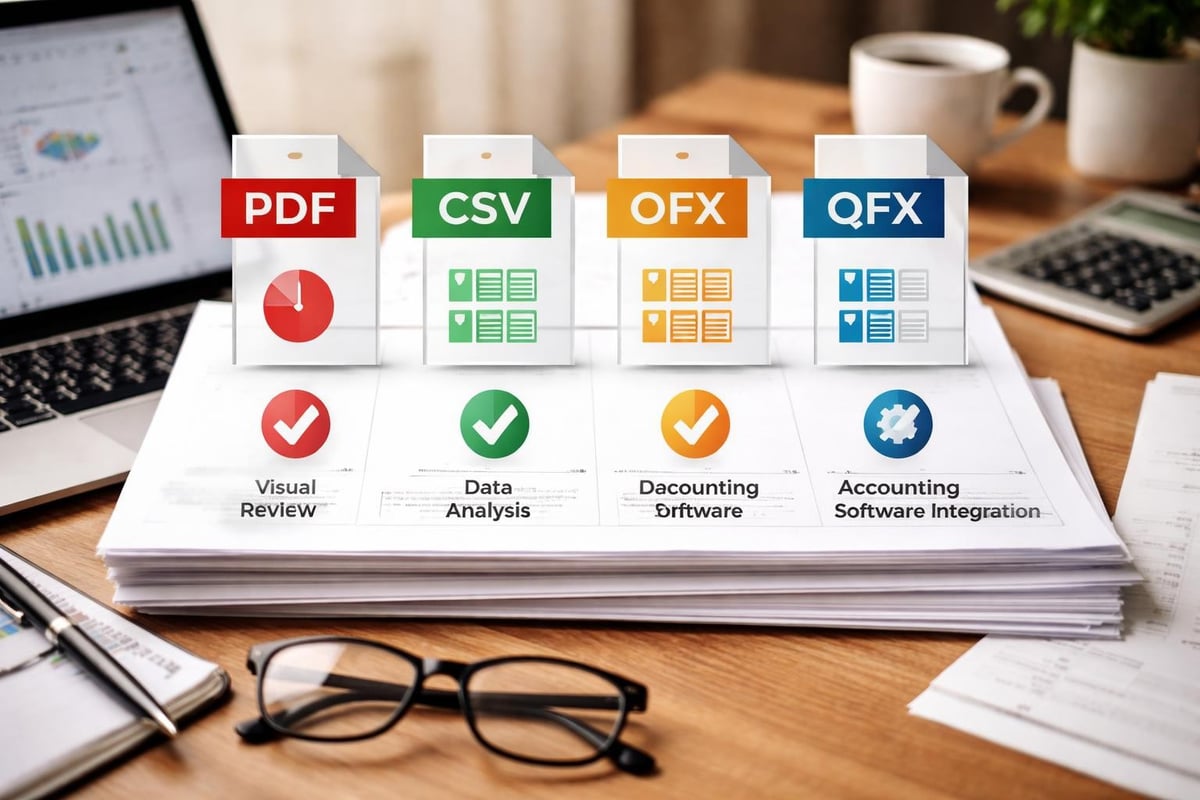 Bank statement format comparison