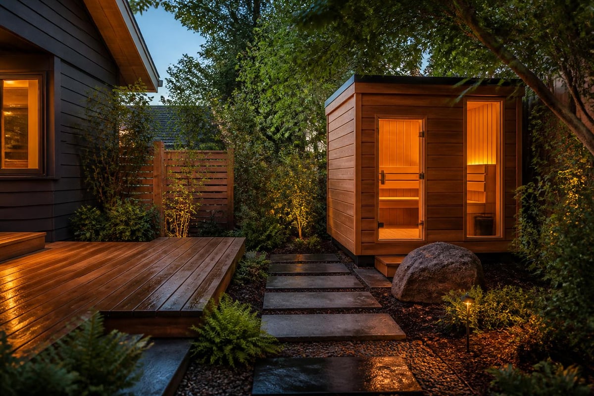 Outdoor sauna placement considerations