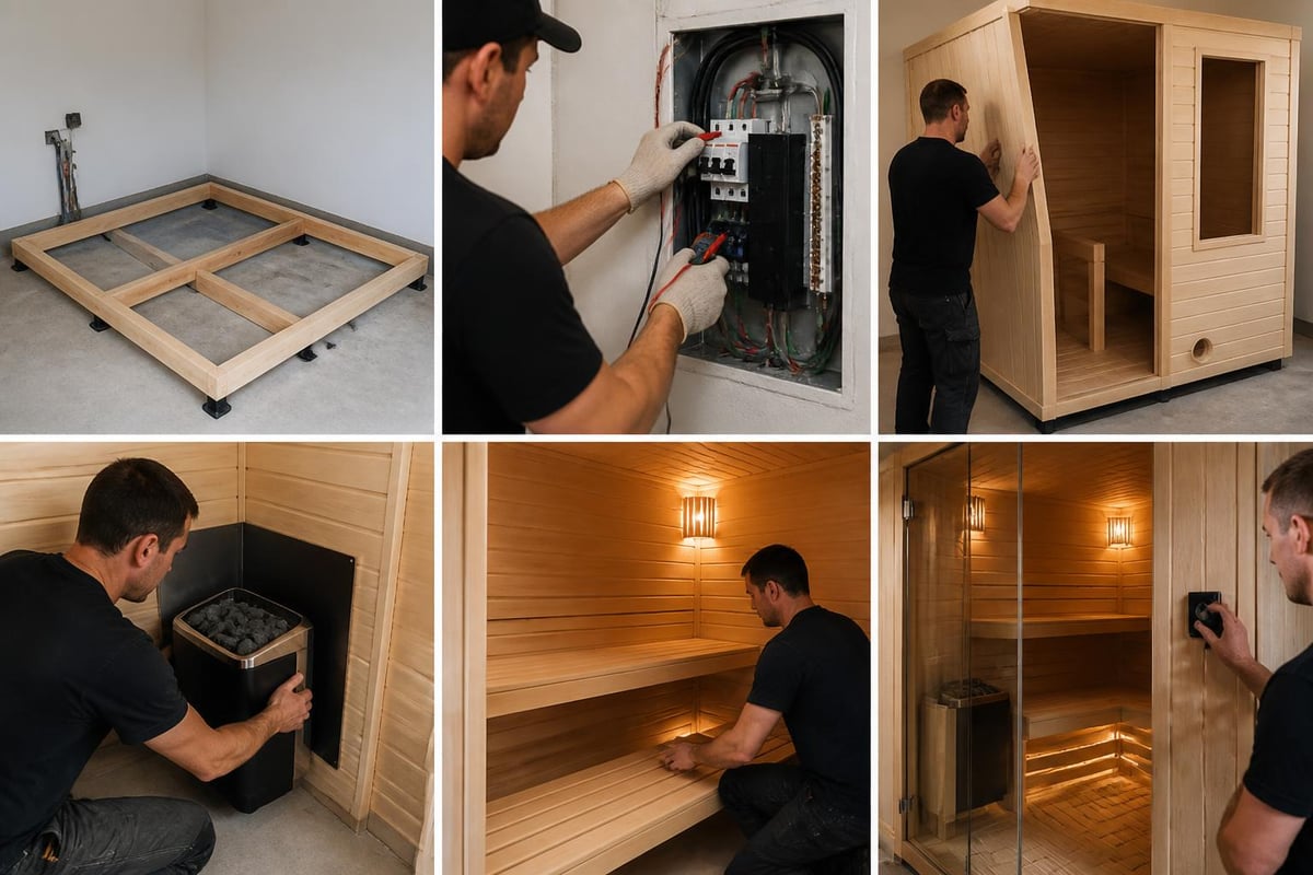 Sauna installation steps