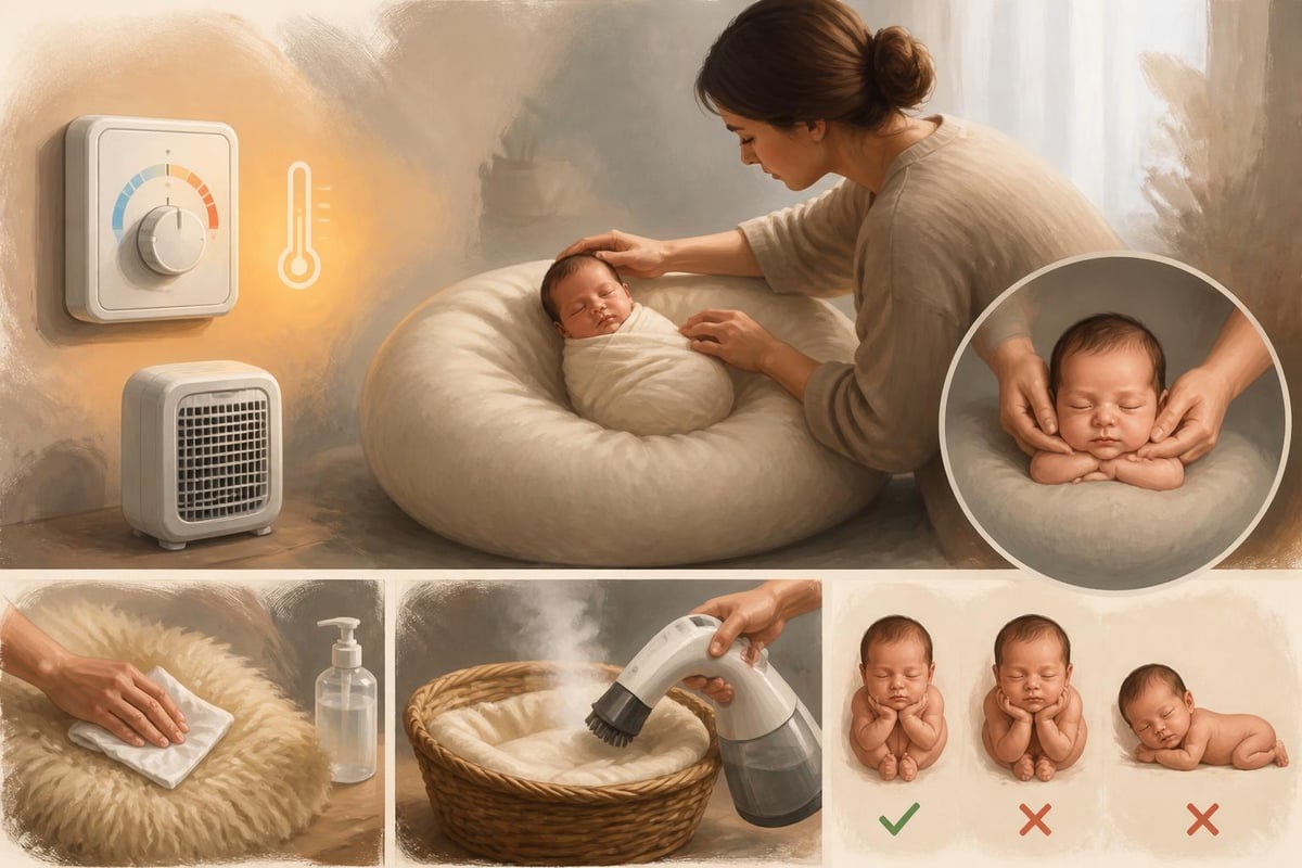 Newborn photography safety preparation
