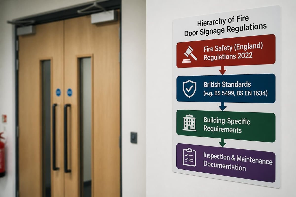 UK fire door signage regulatory requirements