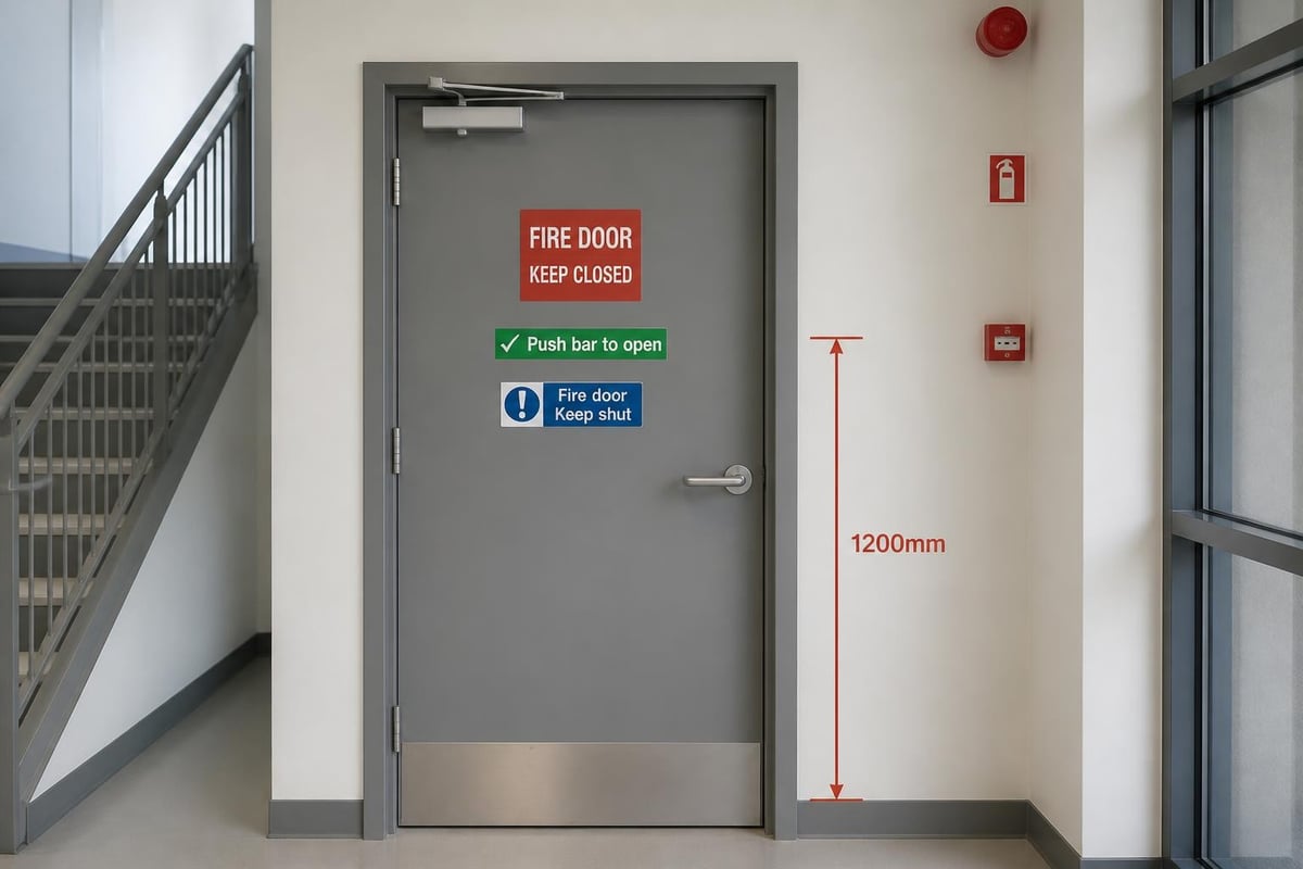 Fire door signage placement guidelines