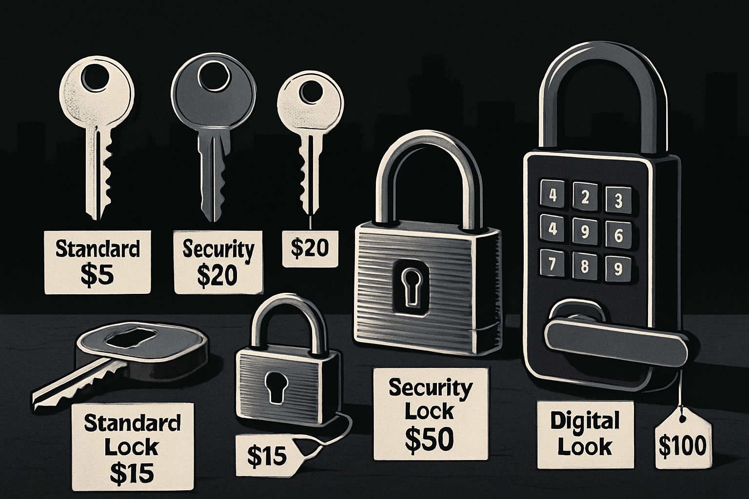 Grundlegende Kostenfaktoren bei Schlüsseln und Schlössern