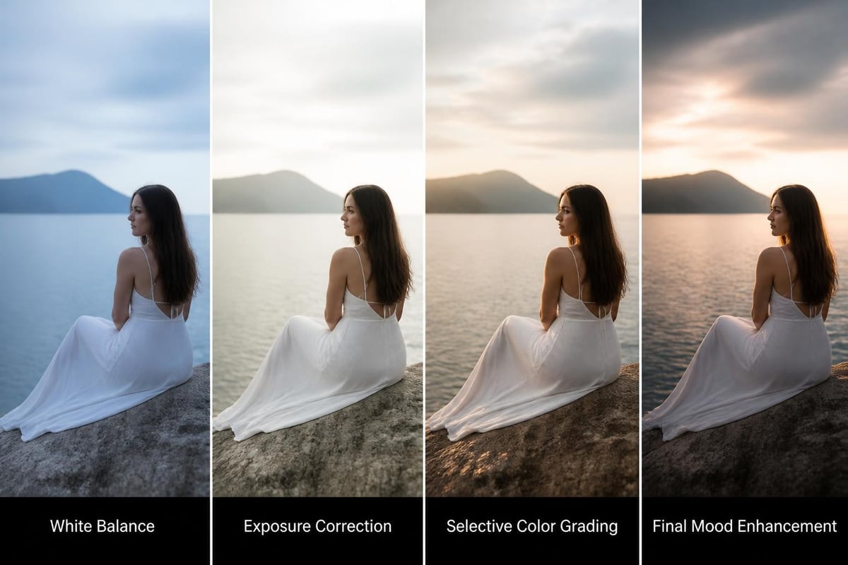 Color correction workflow stages