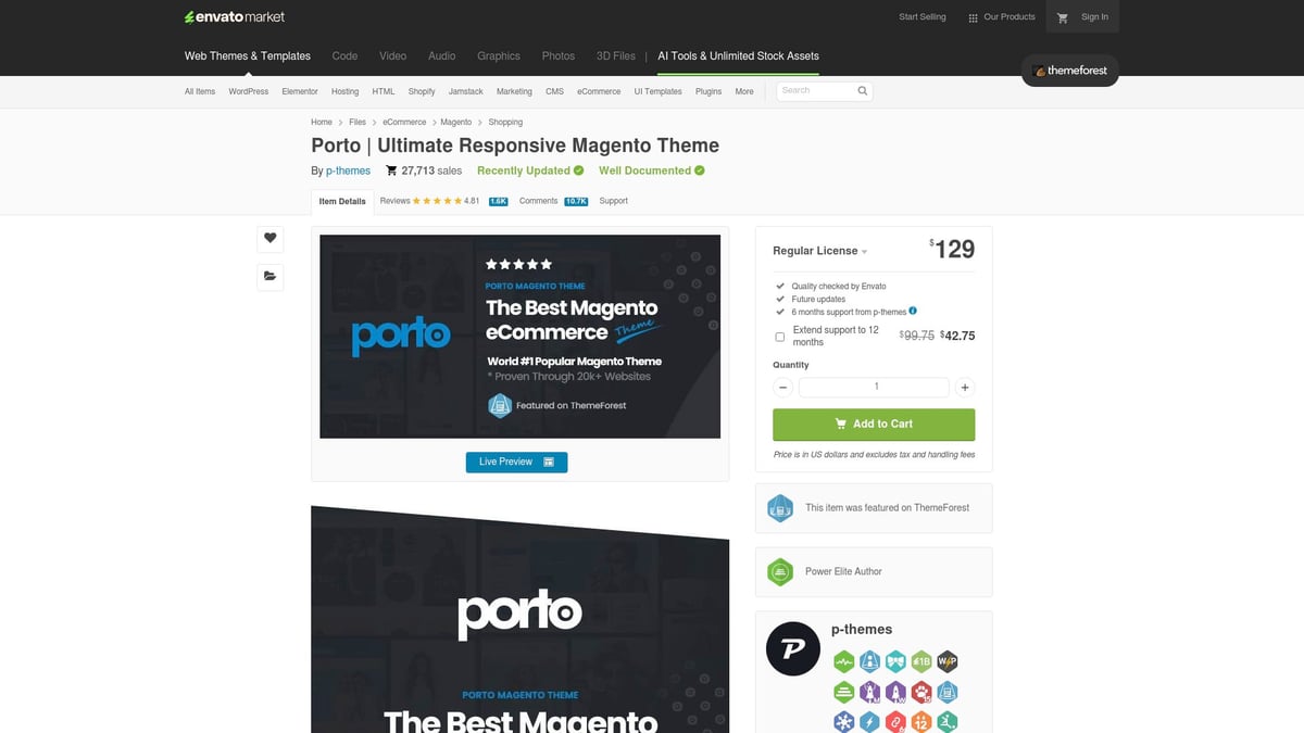 10 Inspirerende Webshop Templates Voor Succes In 2026 - Magento Porto – Premium template voor grote webshops