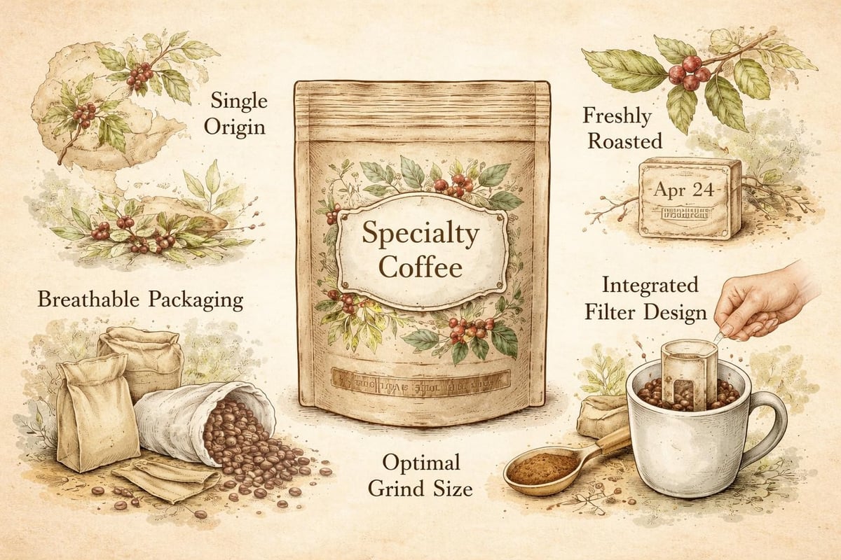 Coffee packet quality indicators