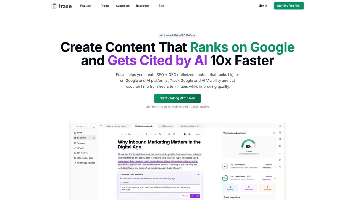 9 Essential AI SEO Platform Tools for 2025 Success - Frase
