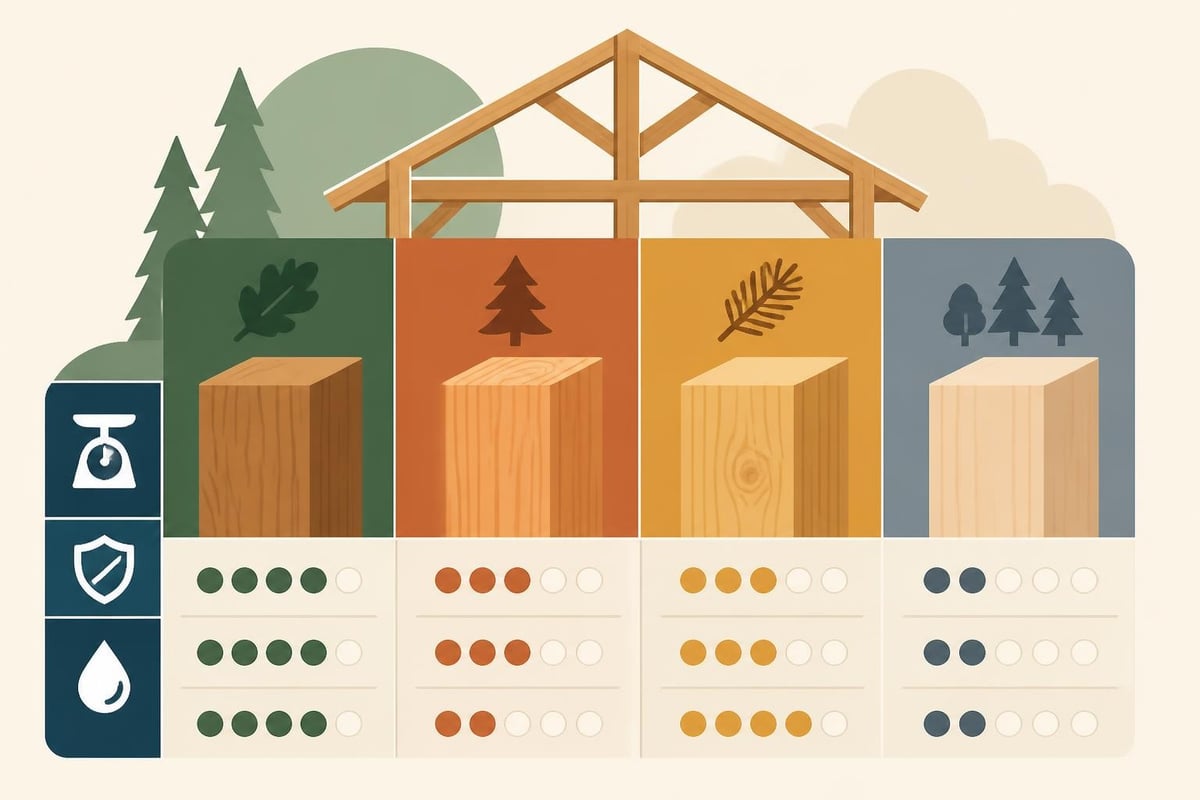 Timber species comparison for frames