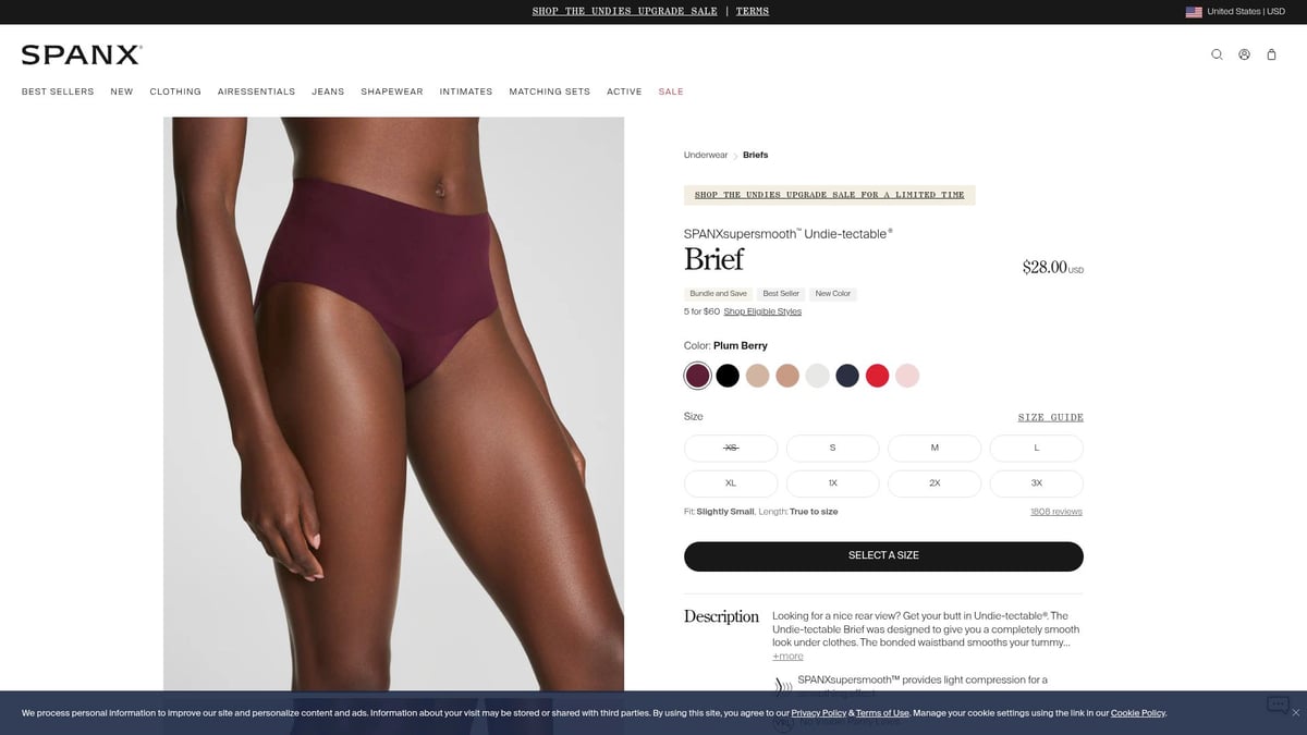 8 Best Invisible Underwear Picks for Seamless Comfort 2026 - Spanx Undie-tectable® Brief