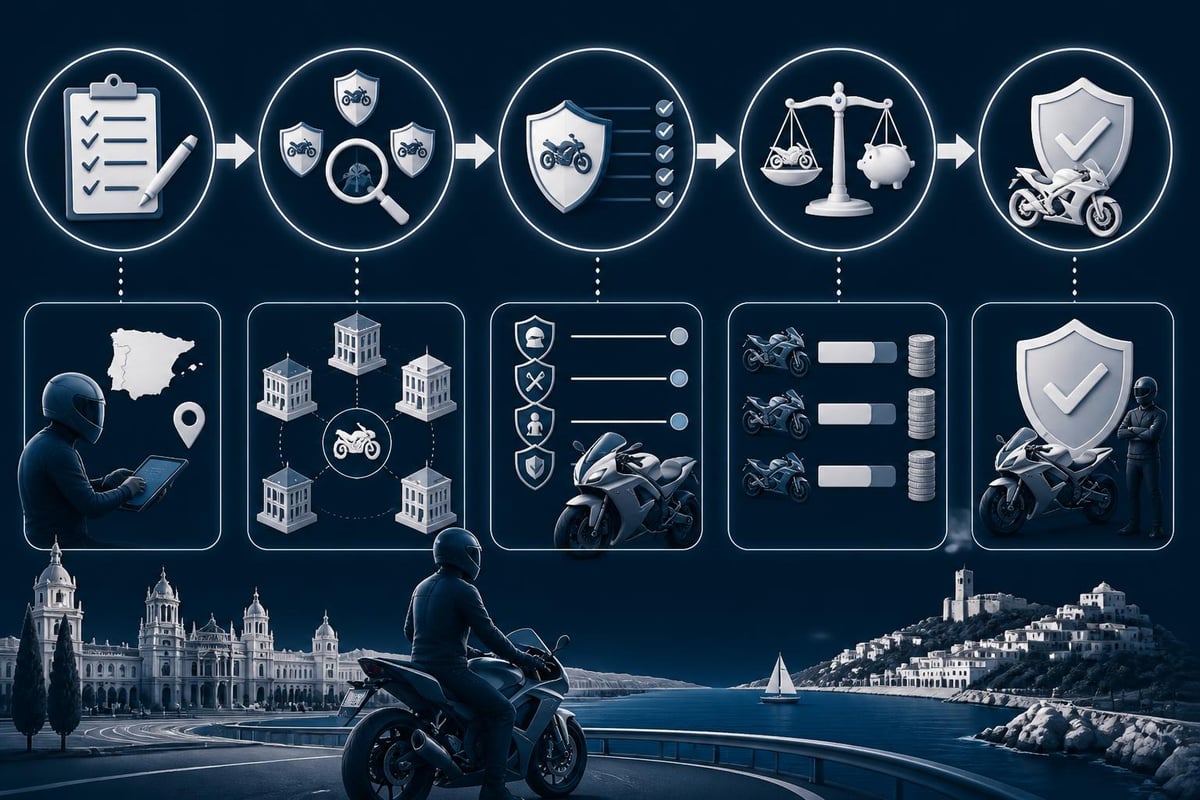 Proceso de comparación de seguros de moto
