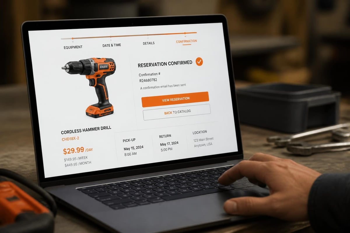 Power Tool Rental Software for Equipment Businesses Rental booking features