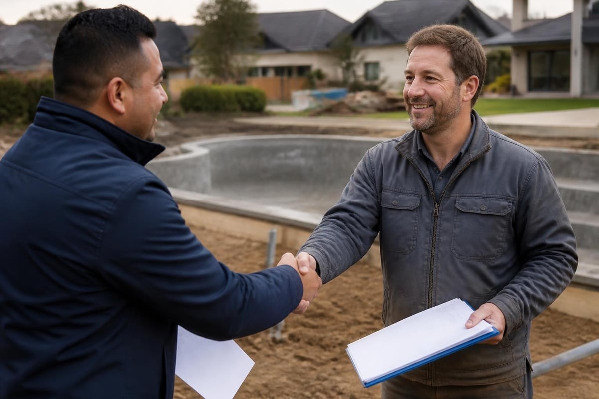 Pool construction payment milestone structure