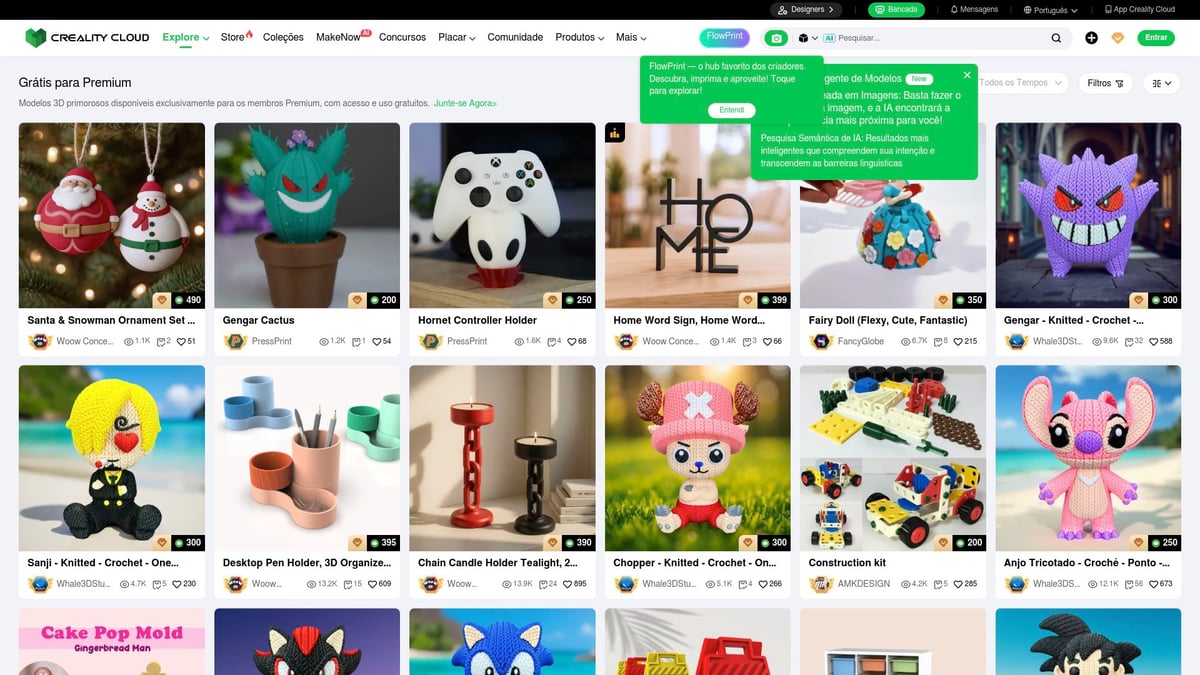 7 opções 3D Premium para projetos incríveis em 2026 - Creality Cloud Premium