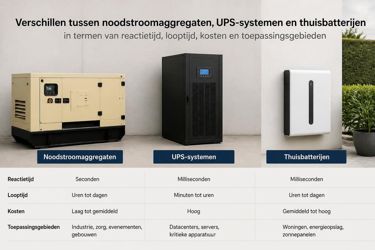 Vergelijking noodstroomsystemen